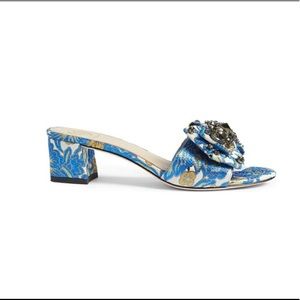 Tory Burch Valentina Jacquard Bow Slide Sandal